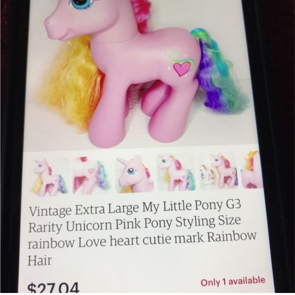 My Little Pony G3 RARITY the Unicorn 9" 2005 Rainbow Hair Pink. Skywishes - Picture 10 of 10